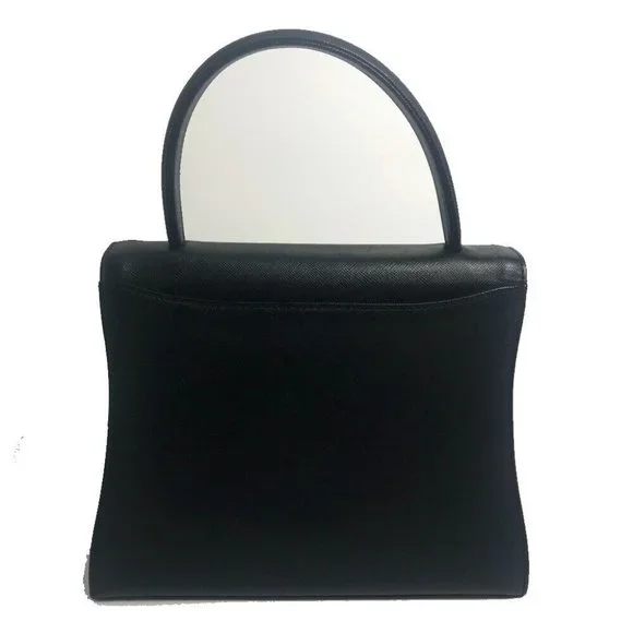 AUTHENTIC GIVENCHY Shoulder Bag vintage Hand Bag Leather Black/GoldHardware